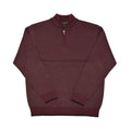 FX Fusion 1/4 Zip Mock Neck Sweater Birdseye Texture 55%Cotton/45%Acrylic-Crimson/Black Trim-10067
