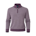 FX Fusion 1/4 Zip Mock Neck Sweater Birdseye Texture 55%Cotton/45%Acrylic-Mulberry/Combo-10067