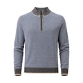 FX Fusion 1/4 Zip Mock Neck Sweater Birdseye Texture 55%Cotton/45%Acrylic-Slate/Combo-10067