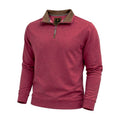 FX Fusion 1/4 Zip Mock Neck Sweater Luxury Cashmere Poly/Cashmere/Acrylic/Silk/Spandex Bordeaux Color 10090