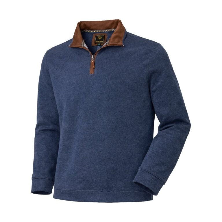FX Fusion 1/4 Zip Mock Neck Sweater Luxury Cashmere Poly/Cashmere/Acrylic/Silk/Spandex Navy Color 10090