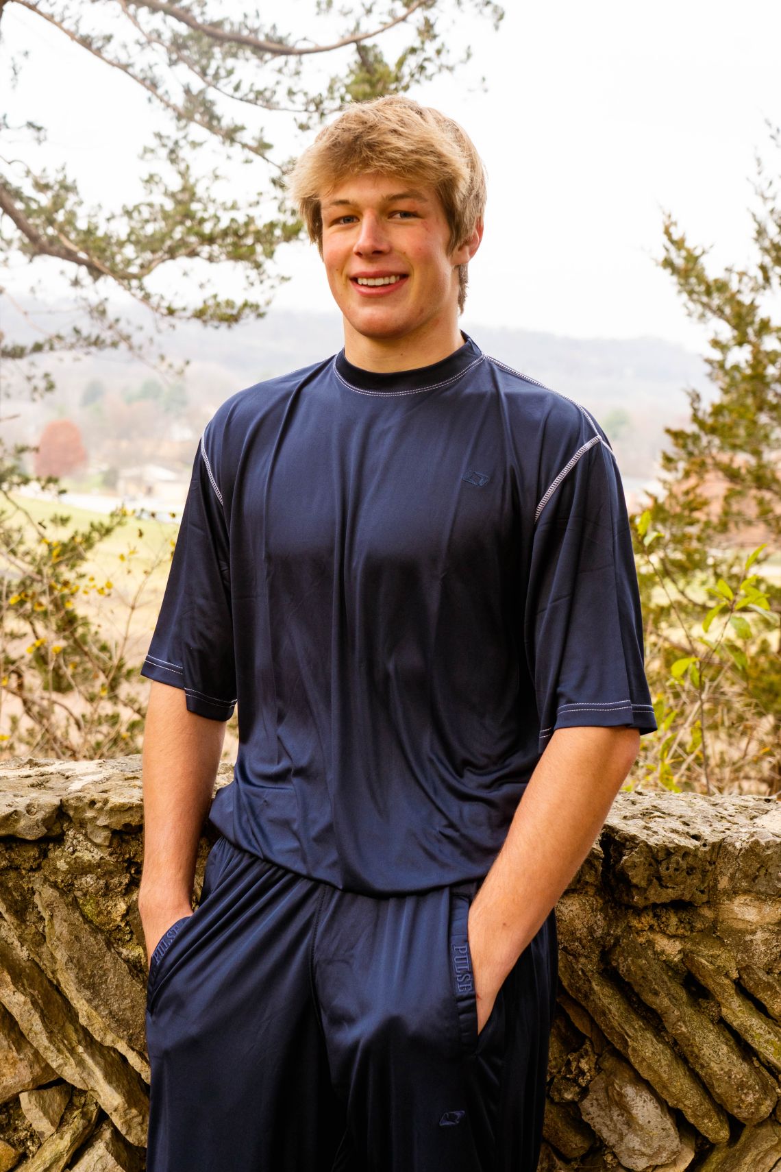 Big & Tall - Dri-Wize™ - Smooth Finish - Crewneck Shirt - Short Sleeve navy with white stitches