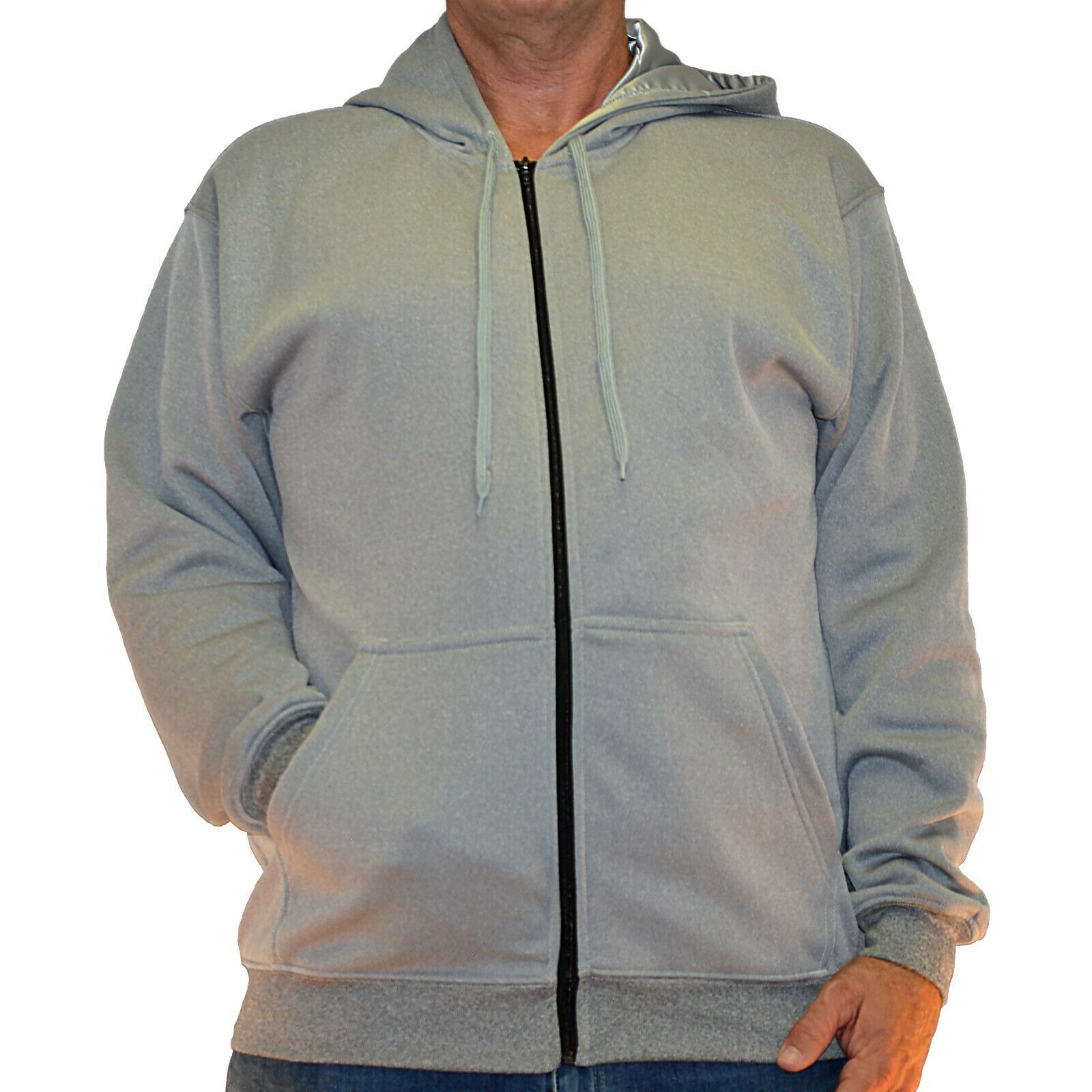Big & Tall - Performance Fleece - Full Zipper Hoodie - light grey