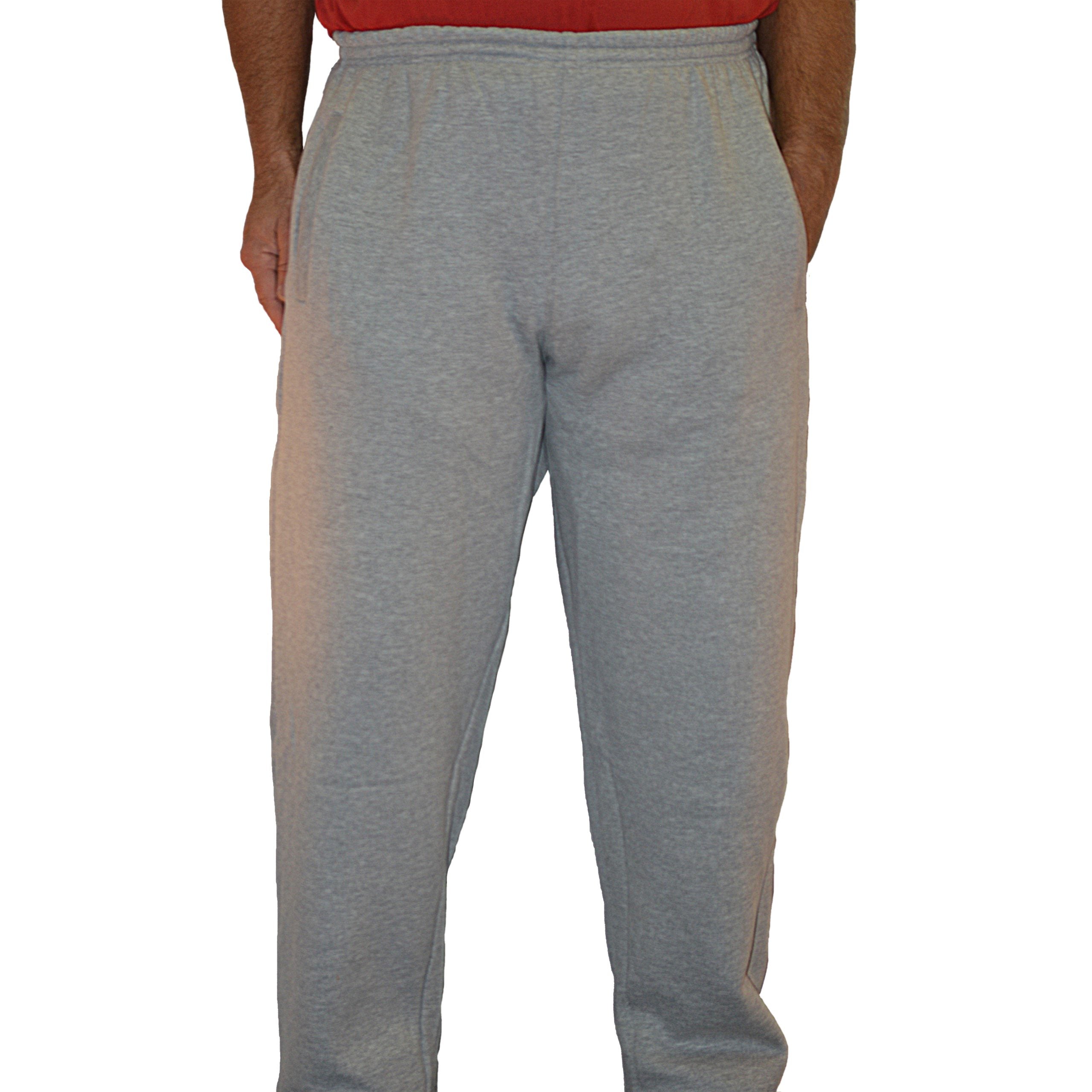 Big & Tall - Performance Fleece  - Open Bottom Pant (Tall Man Cut - 38" length) - light grey