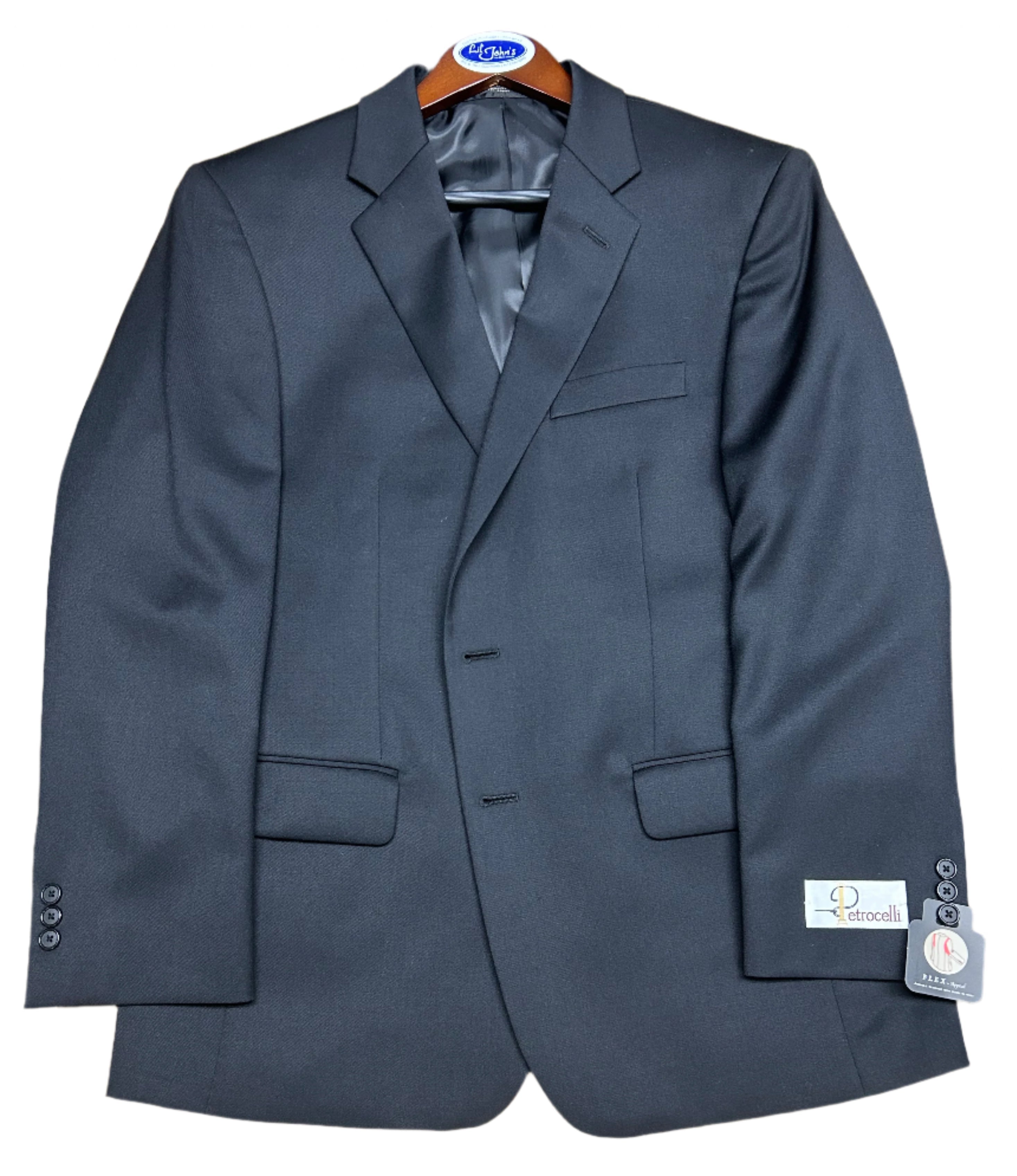 black suit sep coat on white background