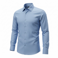 Light blue dress shirt on a white background