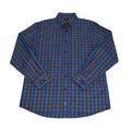 FX Fusion Long Sleeve Cotton 60%/Poly 40% Single Pocket Twill Check Royal/Teal/Tan D10006