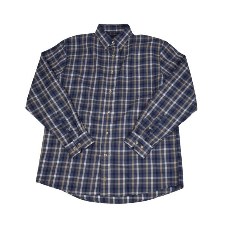 FX Fusion Long Sleeve Cotton 60%/Poly 40% Single Pocket Twill Check Grey/Multi D10011