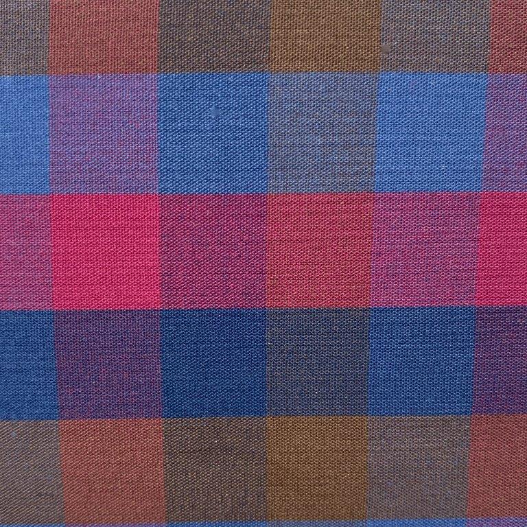 FX Fusion Long Sleeve Cotton 60%/Poly 40% Single Pocket Fashion Multi Check Blue/Acorn/Fuschia D2154