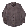 FX Fusion Long Sleeve Cotton 60%/Poly 40% Single Pocket Woven Mini Multi Line Check Grey/Brown/Navy D2156