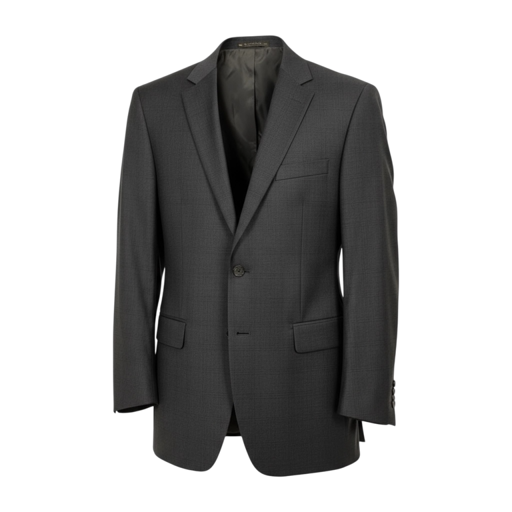 black suit jacket on a white background