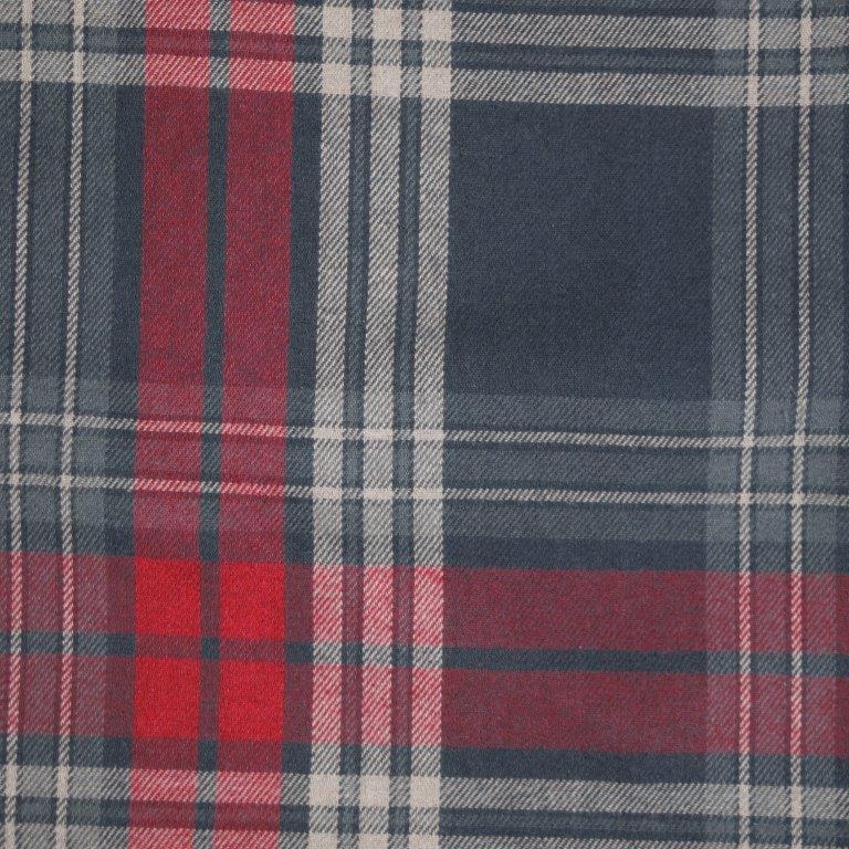 FX Fusion Long Sleeve Cotton 60%/Poly 40% Single Pocket Plaid Red/Grey/Multi FW10018