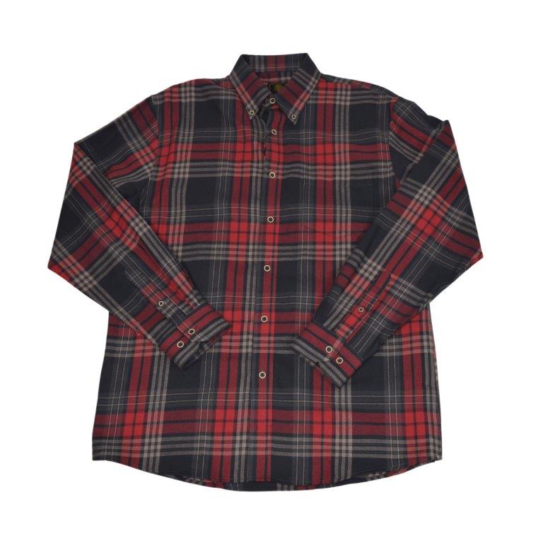 FX Fusion Long Sleeve Cotton 60%/Poly 40% Single Pocket Plaid Red/Grey/Multi FW10018
