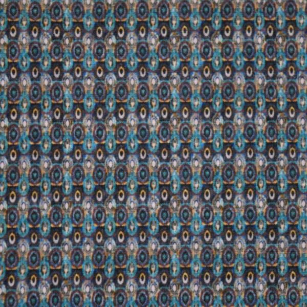 FX Fusion Long Sleeve Stretch Non-Pocket Mini Geo Print Teal/Tan FW10030
