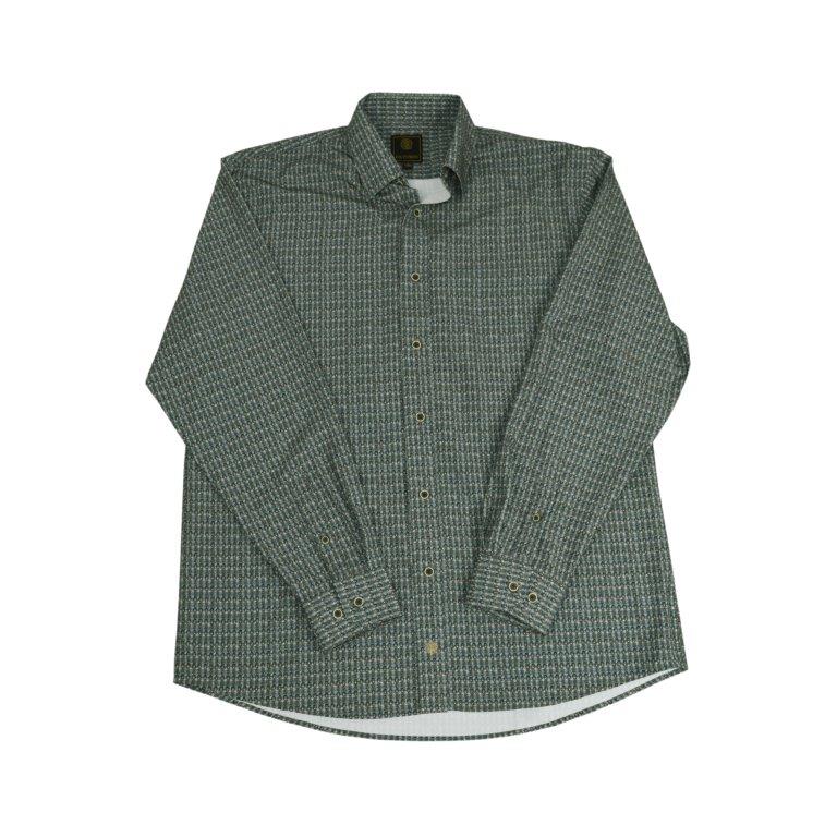 FX Fusion Long Sleeve Stretch Non-Pocket Mini Geo Print Teal/Tan FW10030