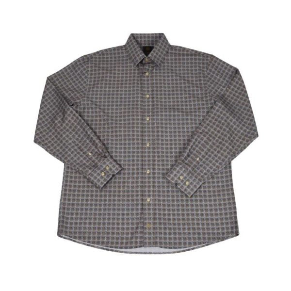 FX Fusion Long Sleeve Stretch Non-Pocket Medallion Print - Gold/Blue FW10031