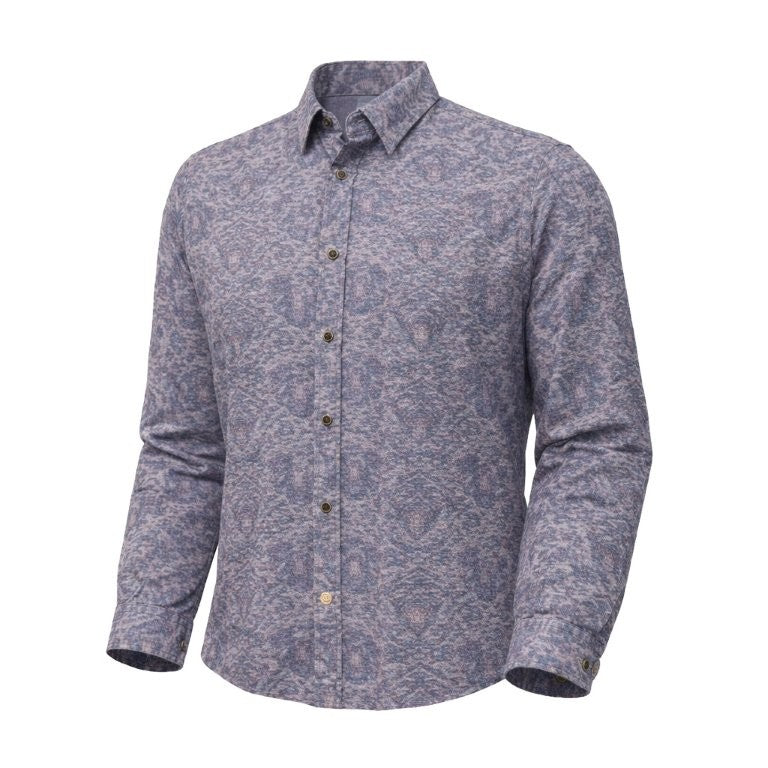 FX Fusion Long Sleeve Stretch Non-Pocket Fashion Textured Abstract Print Grey Blue/Tan Multi FW12023