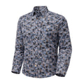 FX Fusion Long Sleeve Stretch Non-Pocket Random Crossed Lines Print Grey/Brown/Multi FW12024
