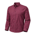 FX Fusion Long Sleeve Stretch Non-Pocket Squares Print Burgundy FW12030