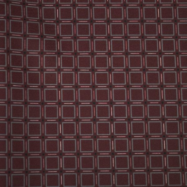 FX Fusion Long Sleeve Stretch Non-Pocket Squares Print Burgundy FW12030