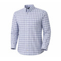 FX Fusion Long Sleeve Button Down Single Pocket 100% Wrinkle Free Cotton Multi Fineline Plaid-Blue/Multi FW12063