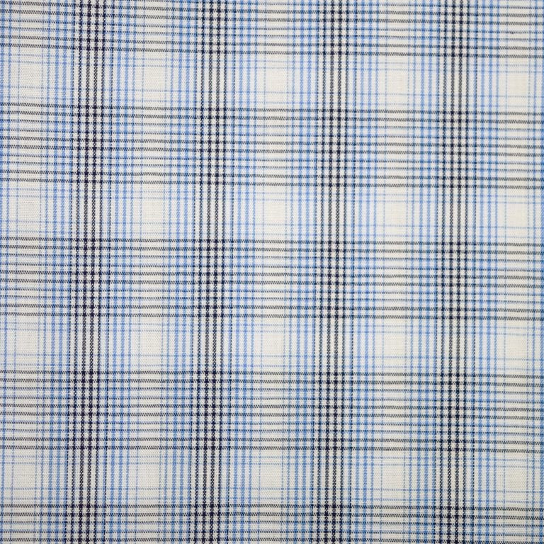 FX Fusion Long Sleeve Button Down Single Pocket 100% Wrinkle Free Cotton Multi Fineline Plaid-Blue/Multi FW12063