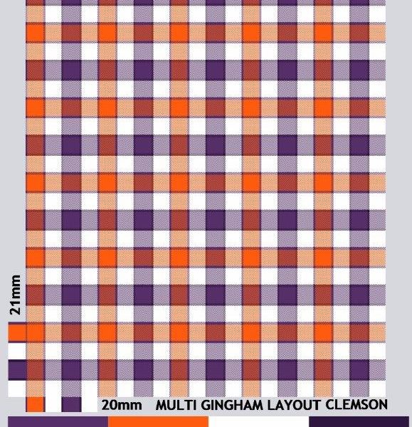 FX Fusion Long Sleeve 100% Wrinkle Free Cotton Single Pocket Orange/Purple Plaid FW1834