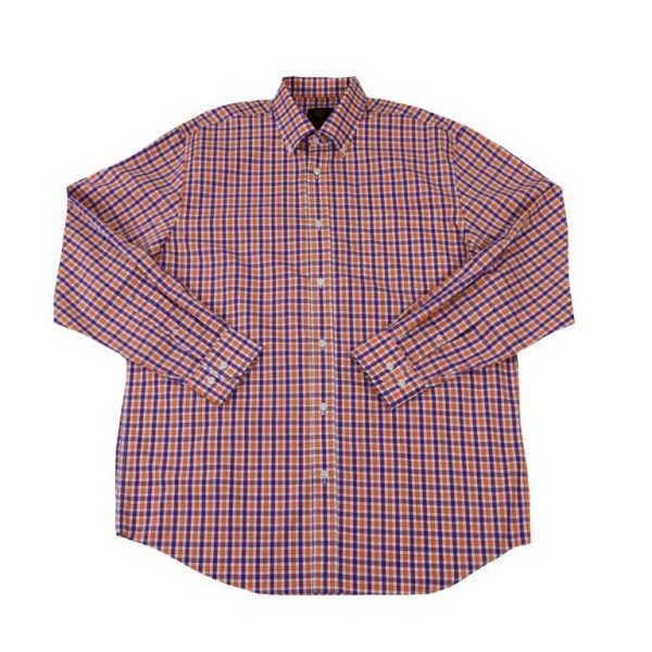 FX Fusion Long Sleeve Button Down Single Pocket 100% Wrinkle Free Cotton Repeat Multi Gingham Red/Black FW1836