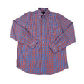 FX Fusion Long Sleeve Button Down Single Pocket 100% Wrinkle Free Cotton Poplin Tram Weave Blue/Red FW1839