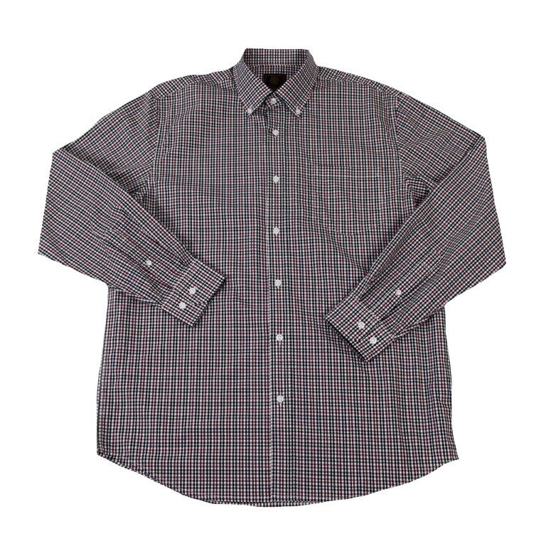 FX Fusion Long Sleeve Button Down Single Pocket 100% Wrinkle Free Cotton Poplin Tram Weave Burgundy/Black FW1841