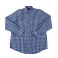 FX Fusion Long Sleeve Button Down Single Pocket 100% Wrinkle Free Cotton Poplin Tram Weave Navy/Royal FW1844