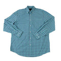 FX Fusion Long Sleeve Button Down Single Pocket 100% Wrinkle Free Cotton Poplin Tram Weave Teal/Blue FW1845