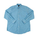 FX Fusion Long Sleeve Button Down Single Pocket 100% Wrinkle Free Cotton Poplin Tram Weave Teal/Blue FW1847