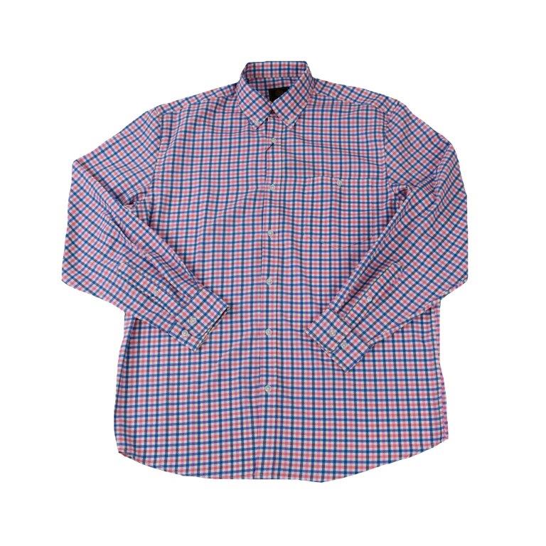 FX Fusion Long Sleeve Stretch Single Pocket Triangle Gingham Pink Blue FW1850