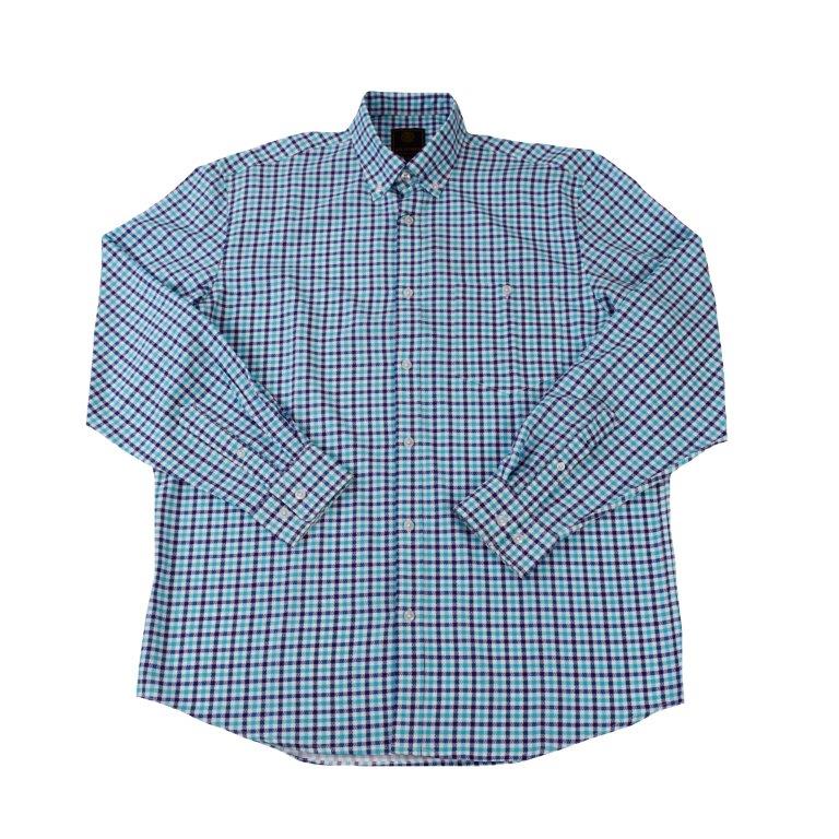 FX Fusion Long Sleeve Stretch Single Triangle Gingham Aqua(Teal/Turquoise) FW1850