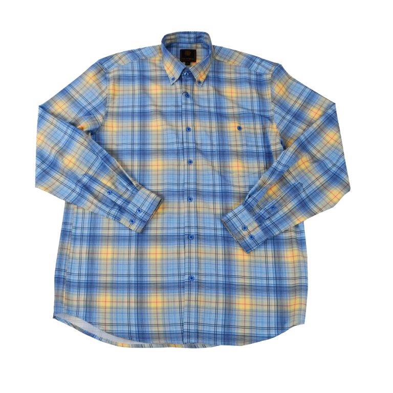FX Fusion Long Sleeve Stretch Single Pocket Repeat Plaid Gold/Multi FW1851