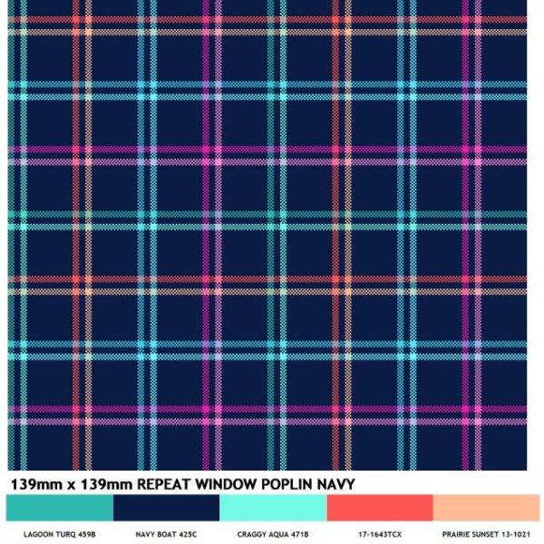 FX Fusion Long Sleeve Stretch Single Pocket Repeat Window Poplin Navy FW1854