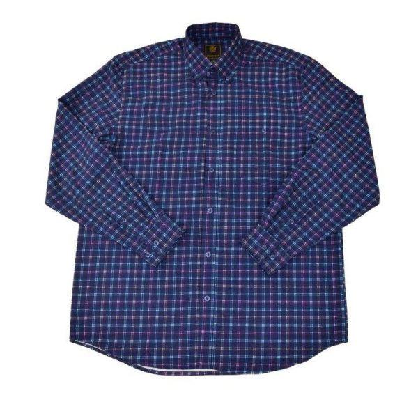 FX Fusion Long Sleeve Stretch Single Pocket Repeat Window Poplin Navy FW1854