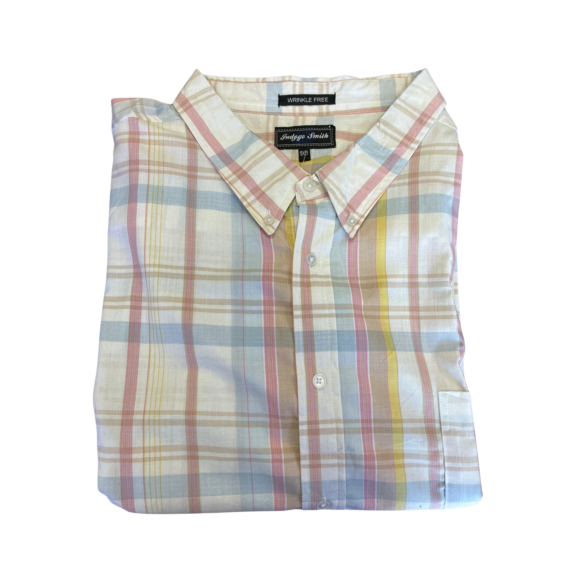 Indygo Smith Wrinkle-Free Plaid Shirt – Tropical Collection