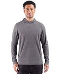Cutter & Buck Adapt Recycled Soft Knit Stripe Mens Big & Tall Hooded Pullover Black Heather Stripe BCK01388