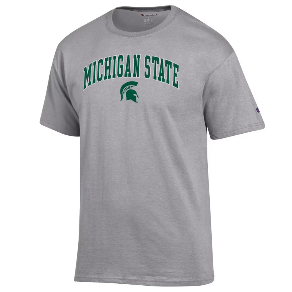 Champion Graphic T Shirt Michigan Spartans Grey with Green & White Lettering