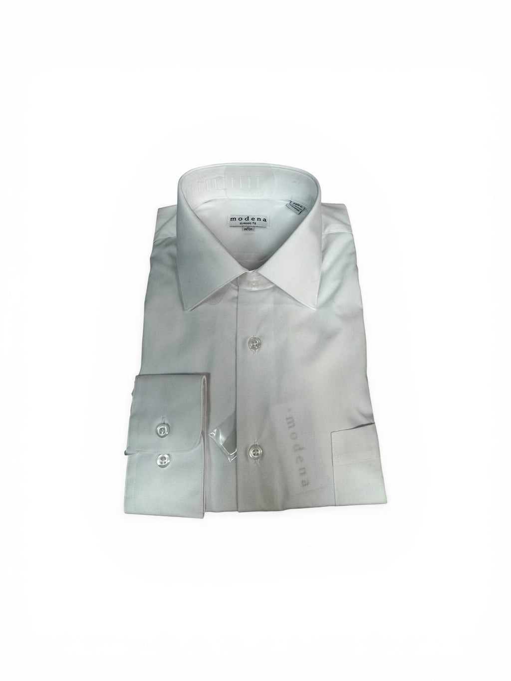 white dress shirt with cufflinks on a white background