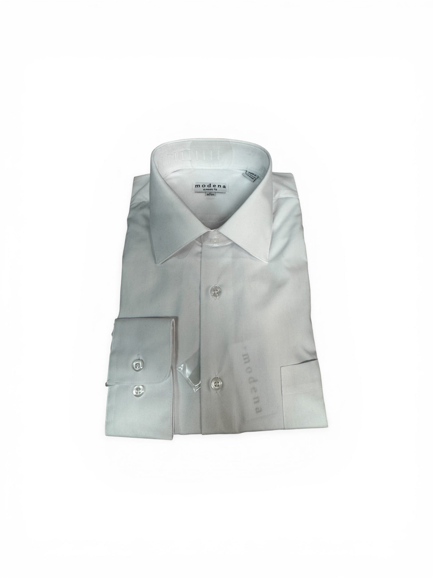 white dress shirt with cufflinks on a white background