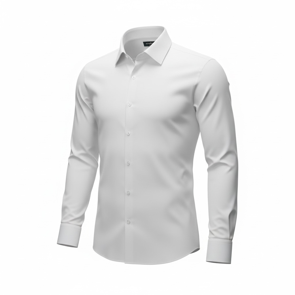 White dress shirt on a white background