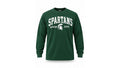 Michigan State Spartans Graphic Long Sleeve T Shirt Spartan Green/White Logo and Lettering