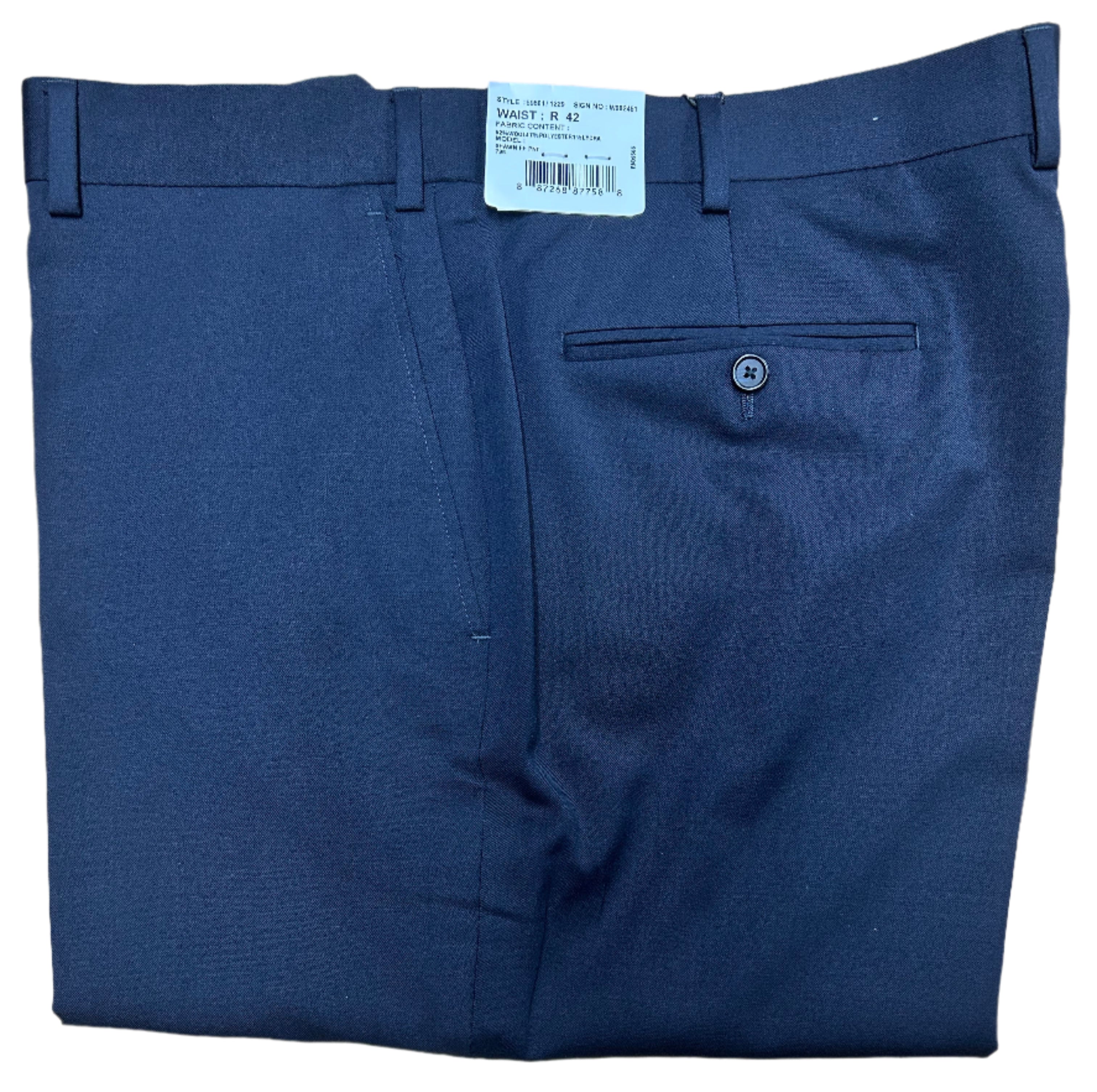 Folded navy blue suit seperate pants 